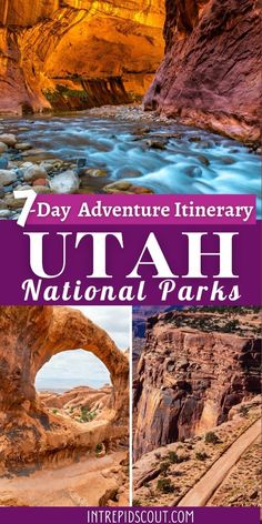 the utah national park with text overlaying it