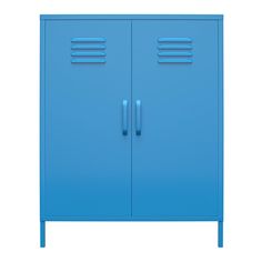 Cache 2 Door Metal Locker Storage Cabinet - Bright Blue Door Metal, Door Locker, Metal Storage Cabinets, Metal Lockers, 3 Shelves, Blue Cabinets, Metal Cabinet, Pantry Items, Accent Doors