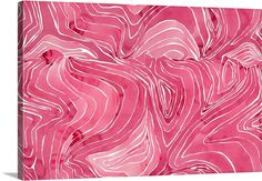 an abstract pink and white painting on canvas