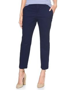 Slim City Crop Pant | Gap Factory Navy Uniforms, Twill Weave, Gap Women, Tag Sale, Cropped Pants, Casual Pants, Pajama Pants, Capri Pants, Gap