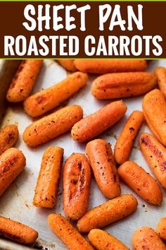 cooked carrots on a baking sheet ready to be eaten