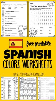 spanish worksheets with the text free printable