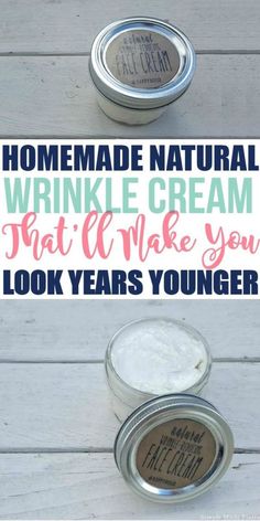 Homemade Natural Wrinkle Cream That'll Make You Look Years Younger Homemade Anti Wrinkle Cream, Homemade Wrinkle Cream, Lotion For Oily Skin, Natural Face Cream, Homemade Face Cream, Moisturizer For Oily Skin, All Natural Skin Care, Homemade Face