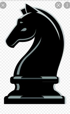 a black and white chess piece on a transparent background