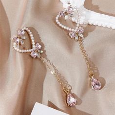 This Unique Pair Is A Wonderful Addition To Your Wardrobe And Your Style; Sure To Get Lots Of Compliments! Gshmvm00t000her Dragon Goddess, Pink Gold Jewelry, Pink Heart Earrings, Body Accessories, Pretty Jewelry Necklaces, Key Jewelry, Choker Style, Makeup Designs, Rose Gold Jewelry