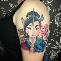 Mulan tattoo feita por Keka Miranda Mulan Tattoo, Tattoos Instagram, Disney Princess Tattoo, Princess Tattoo, Disney Tattoo, Architecture Tattoo, Funny Tattoos, Disney Tattoos, Dope Tattoos