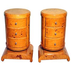 two wooden drawers sitting on top of each other