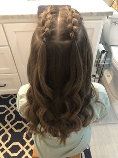 Reception Hairstyles, Head Braid, Dutch Braid Hairstyles, Braids With Curls, Peinados Fáciles Para Cabello Corto, Front Hair Styles, Hair Stylies, Hair Up Styles, Hairdo For Long Hair