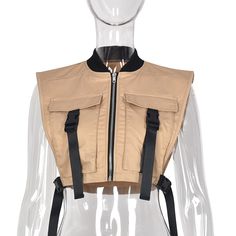 Take your everyday look to the next level with this must-have Pocket Vest. Featuring a cotton material with pocket fronts and a sleeveless design. Team with a statement bottoms and chunky boots for a cool, off-duty vibe. Gilet Cargo, Vest Style Women, Cargo Vest, Vest Crop Top, Crop Top Casual, Blouse Tank Top, Cropped Vest, Jacket Vest, Sleeveless Jacket