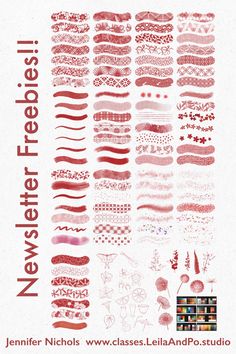 a poster with red ink on it that says news feeder and features different designs