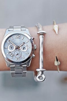 The Perfect Boyfriend watch completes a perfect stack. The Perfect Boyfriend, Fossil Watches Women, Boyfriend Watch, Cute Watches, Perfect Boyfriend