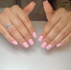 Basic Tapered Square Nails, Spring Nails On Black Women, Soft Pink Nails Acrylic, Baby Pink Square Nails, Light Pink Square Nails, Milk Pink Nails, Short Acrylic Square Nails, Translucent Pink Nails, Ongles Rose Pastel