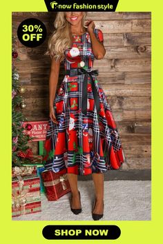 Red Christmas Short Sleeve Swing Dress Red Christmas, Swing Dress, Shop Now, Summer Dresses, Christmas, Red, Dresses