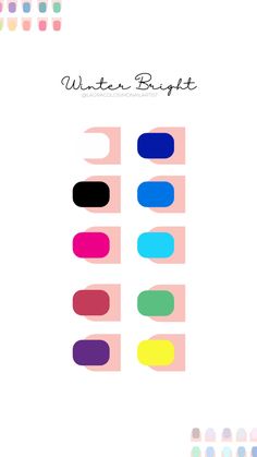 True Winter Patterns, Bright Winter Outfit Ideas, Bright Winter Nail Colors, Bright Winter Nails, Bright Winter Color Palette Outfits, Bright Winter Makeup, Palette Nails, True Winter Palette