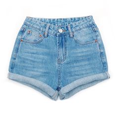 Bailey Ray and Co - High Waisted Denim Shorts - The Callie – Bailey Ray and Co. Cheeky Shorts, High Waisted Denim Shorts, Shorts High Waisted, Short Waist, High Waisted Shorts Denim, Plus Size Jeans, Cut Off Shorts, High Waisted Denim, Vintage Levis