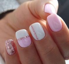 Gel Nails For Kids, Pink Gellac, Cruise Nails, Unghie Sfumate, Nails Art Designs, Color Nails, Cute Gel Nails, Shellac Nails, Short Acrylic Nails Designs