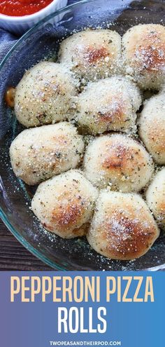 game day pizza rolls in a glass bowl