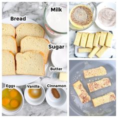 the ingredients for making bread are shown here