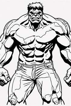 Get ready to add some color to your day with this epic Hulk coloring page! Bursting with character, this page features the Incredible Hulk looking powerful and ready for action. This printable coloring sheet is perfect for kids and adults alike who enjoy Marvel-themed activities. Watch as the Hulk comes to life in vibrant hues as you color his famous green skin and muscular form Hulk Drawing, Avengers Coloring Pages, Medusa Tattoo Design, Avengers Coloring, Batman Armor, Superhero Stories