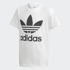 Adidas Original, Adidas Originals Women, Adidas Trefoil, Adidas Fashion, Adidas Shirt, Athletic Shirts, Adidas Online, White Adidas, Logo Tees