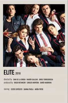 an advertisement for the movie's upcoming film, titled elite 2016 with many people in