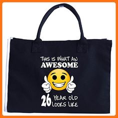 Emoji Birthday 26th Birthday Presents Men 26 Year Old Gift - Tote Bag - Top handle bags (*Amazon Partner-Link) Emoji Gifts, 52 Birthday, Boston Terrier Lover, Emoji Birthday, Dog Tote Bag, Dog Tote, Girls Tote, Chihuahua Lover