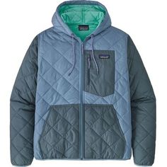 From hitting the local trails for some fall hiking to going out for grub with your buddies before settling in to watch the game, the Patagonia Men's Diamond Quilted Bomber Hooded Jacket is there to give the perfect combination of warmth, functionality, and durability. This jacket's windproof and water-resistant shell shields from the elements, while lightweight Thermogreen insulation keeps toasty even when wet. Diamond quilting keeps insulation in place and creates a heat-trapping surface, while Functional Quilted Hooded Jacket For Outdoor, Quilted Outerwear For Outdoor Activities, Patagonia Casual Outdoor Outerwear, Quilted Hooded Outerwear For Hiking, Quilted Hooded Jacket For Hiking, Patagonia Hooded Windproof Outerwear, Patagonia Casual Outerwear For Hiking, Patagonia Sporty Outdoor Outerwear, Casual Patagonia Outerwear For Hiking