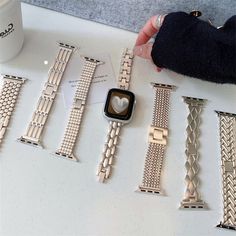 Band Material Type: Stainless SteelModel Number: For iwatch series 8 7 SE 6 5 4 3 2 1 StrapBand Length: OtherClasp Type: buckleItem Type: WatchbandsCondition: New with tagsstyle: for apple watch bandstyle: for apple watch strapstyle: for apple watch... Cute Apple Watch Bands, Apple Watch Bands Women, Dope Jewelry Accessories, Apple Watch Se, Apple Cases, Metal Bracelet, Dope Jewelry, Girls Watches, Apple Watch Strap