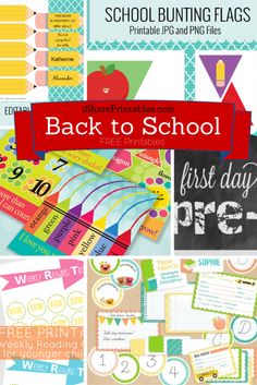 back to school printables with the words back to school