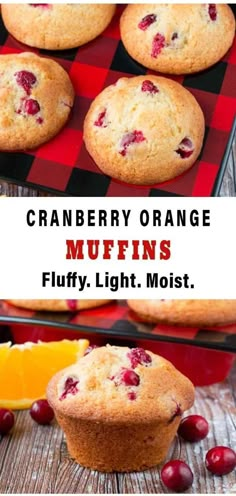 cranberry orange muffins fluffy, light and moist