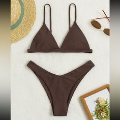 Never Been Worn, Brand New! Solid Color Bikinis, 2 Piece Swimsuit, Swimwear Sets, 2 Piece Swimsuits, Triangle Bra, Beachwear For Women, Pajama Set Women, Summer Colors, High Cut