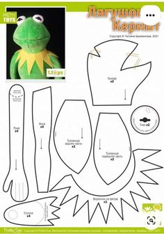 paper cut out of kermik the frog