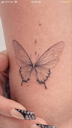 Small Pretty Tattoos, Tasteful Tattoos, Butterfly Tattoo Designs, Small Hand Tattoos, Butterfly Tattoos, Line Art Tattoos