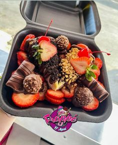 strawberries and chocolate covered strawberries in a tray