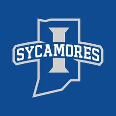 the sycamores logo on a blue background