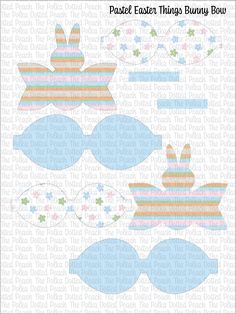 the printable paper bunny bow and sunglasses