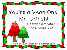 a sign that says you're a mean one, mr grinch library activities for grade k - 2