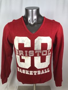 BRISTOL HIGH SCHOOL VINTAGE 1980'S BASKETBALL CHEERLEADER V-NECK SWEATER MADE BY: CHAMPION TYPE: ADULT SIZE: SMALL CONDITION: GOOD CONDITION (SLIGHT DISCOLORING ON LETTERING) SHIPPING: USPS 2-3 DAY PRIORITY MAIL STARTFROOGALLERY Copyright ©2009-2010 Frooition Ltd. All rights reserved. The following HTML, JavaScript and CSS Styling may not be used or reproduced in whole or in part, without the prior permission of Frooition. All eBay graphics not owned by eBay or eBay associations are the property Throwback Winter Sports Event Tops, Winter Sports Event Throwback Tops, Winter Sports Throwback Tops, Vintage Top For Fall Sports Events, Vintage Tops For Sports Events In Fall, Vintage Tops For Fall Sports Events, Vintage Long Sleeve Fan Gear Tops, Retro Game Day Sweatshirt For Winter, Retro Sweatshirt For Game Day In Winter