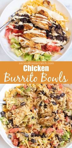 chicken burrito bowls are an easy and healthy meal