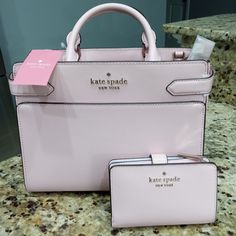 Brand New Kate Spade Pink Purse And Matching Wallet Beautiful Color. Comes With Shoulder Strap. Small Mark On Wallet See Picture. Great For Spring And Summer Kate Spade Aesthetic, Kate Spade Pink Purse, Purses Kate Spade, Small Handbags For Women, Pink Purses, Women's Purses, Kate Spade Bag Pink, Expensive Purses, Cross Purses