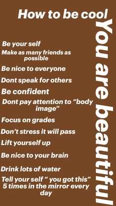 a brown and white poster with the words how to be cool