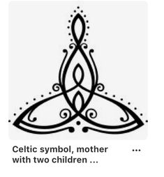 the celtic symbol for mother with two children is shown in black on a white background