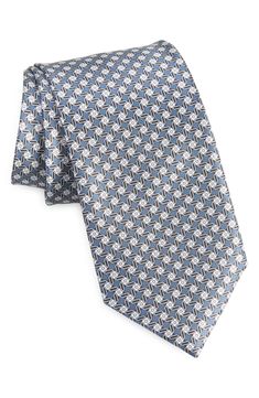 An intricate geometric print smartly patterns a tie crafted from Italian silk to bring polish and distinction to any semiformal look. 3 1/4" width; 59" length 100% silk Dry clean Made in Italy Tie Crafts, Fabric Gift Bags, Nordstrom Store, Fabric Gifts, Free Fabric, Anniversary Sale, Silk Ties, Print Gifts, Geometric Print