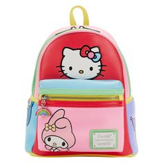 Loungefly Hello Kitty and Friends Color Block Mini Backpack Hello Kitty Backpack, Kitty Backpack, Sanrio Bag, Loungefly Hello Kitty, Hello Kitty And Friends, Loungefly Bag, Loungefly Disney, Zipper Charms, Hello Kitty Collection