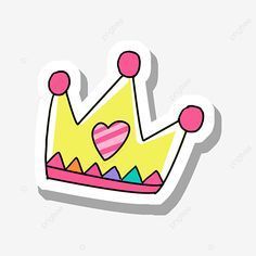 a cartoon crown with hearts on it