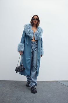 Lavish Living Faux Leather Trench Coat - Slate Blue | Fashion Nova, Jackets & Coats | Fashion Nova Faux Leather Trench Coat, Fashion Nova Jackets, Coats Fashion, Leather Trench, Leather Trench Coat, Promotional Events, Slate Blue, Blue Fashion, Fashion Nova