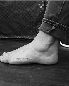 a person with a tattoo on their foot that reads, then it's time