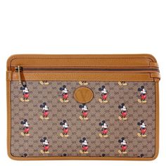 Mickey Mouse Purse, Gucci Clutch Bag, Gucci Pouch, Gucci Clutch, Mouse Print, Light Brown Leather, Vintage Louis Vuitton, Gucci Wallet, Zip Pouch