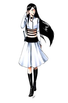 a drawing of a girl with long black hair wearing a white dress and holding a cell phone to her ear