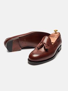 The Tassel Loafer - Brown Calf | Morjas Mens Tassel Loafers, Office Fits, Tassel Shoes, Cream Shoes, Shoe Tree, Tassel Loafers, High Quality Shoes, Driving Shoes, Goodyear Welt